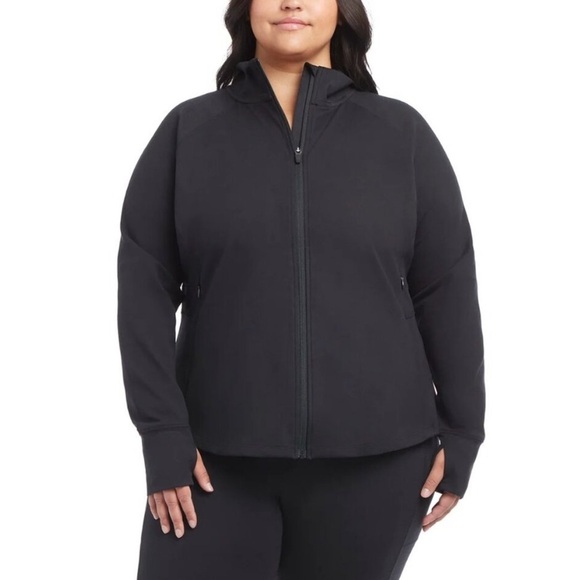 Jockey Jackets & Blazers - Jockey Tulip Hem yoga Black Full-Zip Jacket - Size 3X